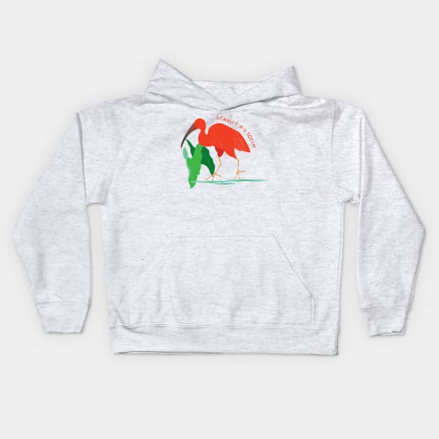 Scarlet Ibis Totem Kids Hoodie by emma17